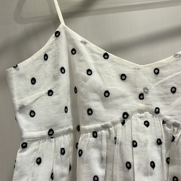 EUC 10 Crosby Derek Lam white cotton boho black embroidered empire waist dress - Picture 2 of 6